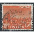 India 1959 SG416 10 Rupees Orange Fine Used . ..