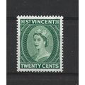 St Vincent.SG196 20c Green.Mounted Mint.Jun24