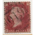 sg43 1d red plate 174 fine used " T F " (reds)