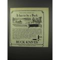 1970 Buck Knives Ad - It Has to Be A Buck