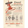 JACK P HENNESSY COMPANY 1956 finest Coats tire ...