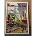 TRAINS of TODAY POSTER unused postcard =