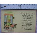 Vintage: 21st Birthday card - room scene