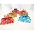 Clear flower hair claw clips with crystals