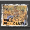 ZAMBIA 10n SURCHARGE ON 1975 3n NATIONAL DANCIN...