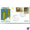 Monaco FDC 1983 - SG 1608 + SG 1606 - "Jardin E...