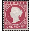 Gambia Sg12b 1d Maroon wmk upright fine m/mint ...
