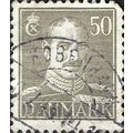 DENMARK, King Christian X, grey 1945, 50ore, #4