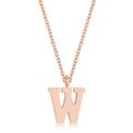 Elaina Rose Gold Stainless Steel W Initial Neck...
