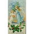 A Merry Christmas Young Angels With Tree and Ap...