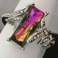 Ring Rainbow CZ Fashion Statement Ring #93 USA ...