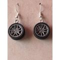 CAR WHEEL EARRINGS tyre kawaii retro kitsch petrolhead gift for her