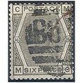 1878 SG147 6d Grey Plate 16 Good+ Used Check Le...