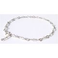 Anklet silver metal link luminescent beads 10 i...