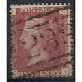 1858 SG43 1d Red Plate 124 Good/Fine Used Check...