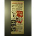 1950 Gillette Super-Speed Razor Ad - Connie Schwoegler - Cavalcade of Sports