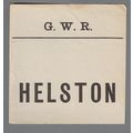 GREAT WESTERN RAILWAY LUGGAGE LABEL - HELSTON (...