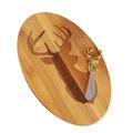 Stag Wooden Cheese Board with Metal Stag Shaped...