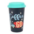 Retro 50's Cafe Style Coffee To Go Ceramic Trav...