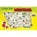 United States MONTANA Map Postcard (Dexter 5S-3...