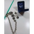 18 inch silver color necklace and earrings