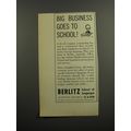 1953 Berlitz School of Languages Ad - Big Business goes to School