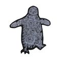 Penguin Iron On Badge Patch Embroidered Black A...