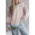 Delicacy Striped Colorblock Patchwork Drop Shou...