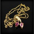Vintage Amethyst 9ct Gold Pendant Necklace Chai...