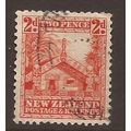 1935- New Zealand, 2d orange, Used stamp M1/37