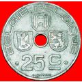 OCCUPATION by GERMANY: BELGIUM★ 25 CENTIMES 194...