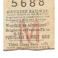 Southern Rly. Edmondson Ticket Brighton or Pres...