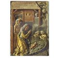 THE NATVITY. carving unused vintage postcard #
