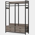 Modern Grey Black Garment Rack with Clothes Han...