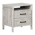 Modern Washed Pine 2 Drawer Nightstand Cubby St...