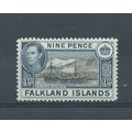 Falkland Islands stamp. 1938 George VI GVI 9d M...