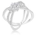 Rhodium Plated Mindy 0.8ct CZ Delicate Triple W...
