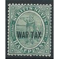 St Kitts Nevis1916 SG22 1/2d Dull Blue-Green WA...