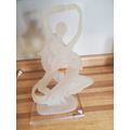 Crystalline glass sculpture couple dancing