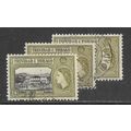 TRINIDAD & TOBAGO 1953 QE2 24c 3 SHADES USED GO...