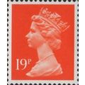 Great Britain 1988 19p Bright Orange Red 2PB Un...