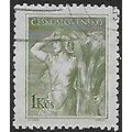 Mi 850: 1 Kč deep yellow-green Definitive Stamp...