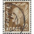 NORWAY, King Haakon VII, brown 1951, 50ore, #2