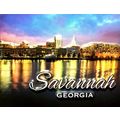 Savannah Georgia on the River Night Scene Highl...