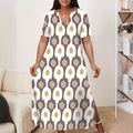 Short Sleeve Printed Sundress Beach Maxi Dresse...