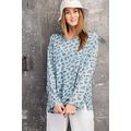 Women's Leopard Printed Garment Dye Loose Fit K...