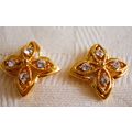 Vintage Earrings Quatrefoil Gothic Medieval Fil...