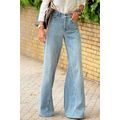 Dusk Blue Acid Wash Extra Wide Leg High Waist L...