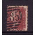 GREAT BRITAIN 1858-79 QV SG44 1d RED BROWN PLAT...