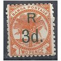 Samoa 1893 SG76 3d on 2d Orange Mounted Mint .